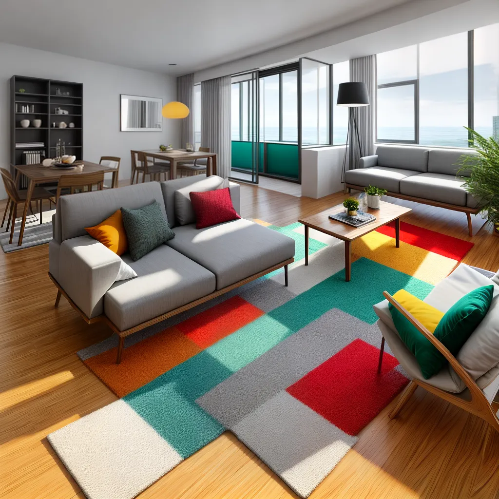 ambiente minimalista sofa mesa estante