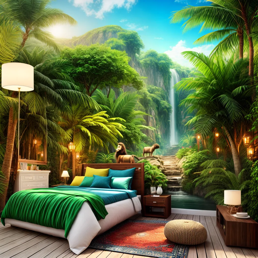 quarto infantil cenario jungle animais