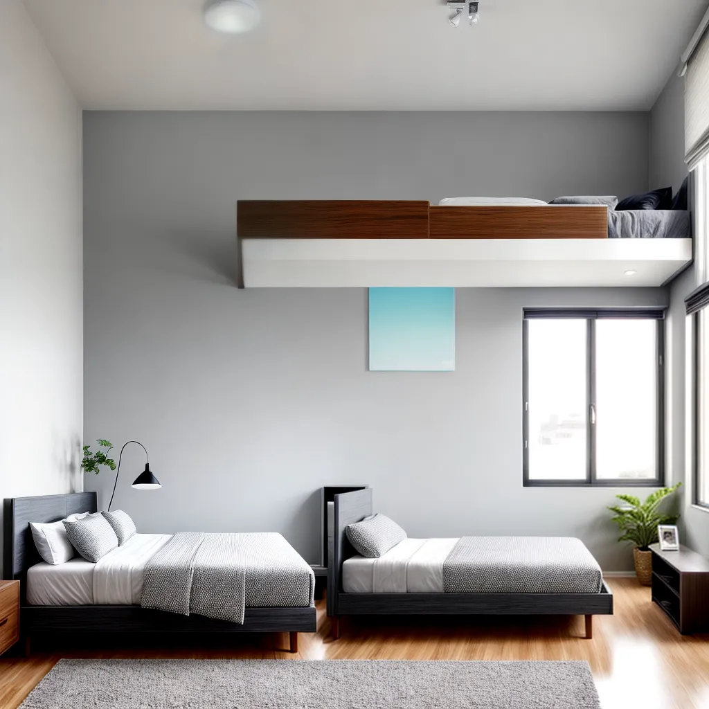 quarto moderno cama integrada luminaria