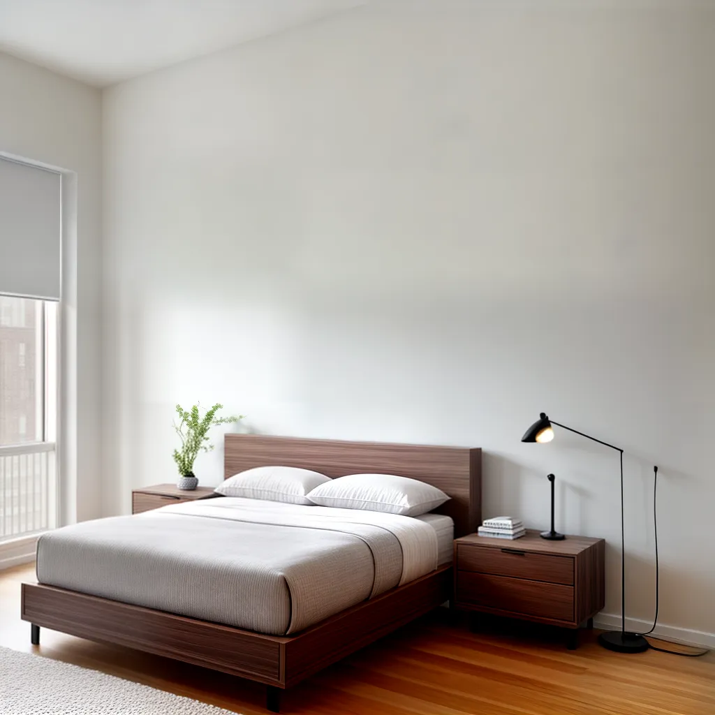 quarto moderno cama mesa lateral 1