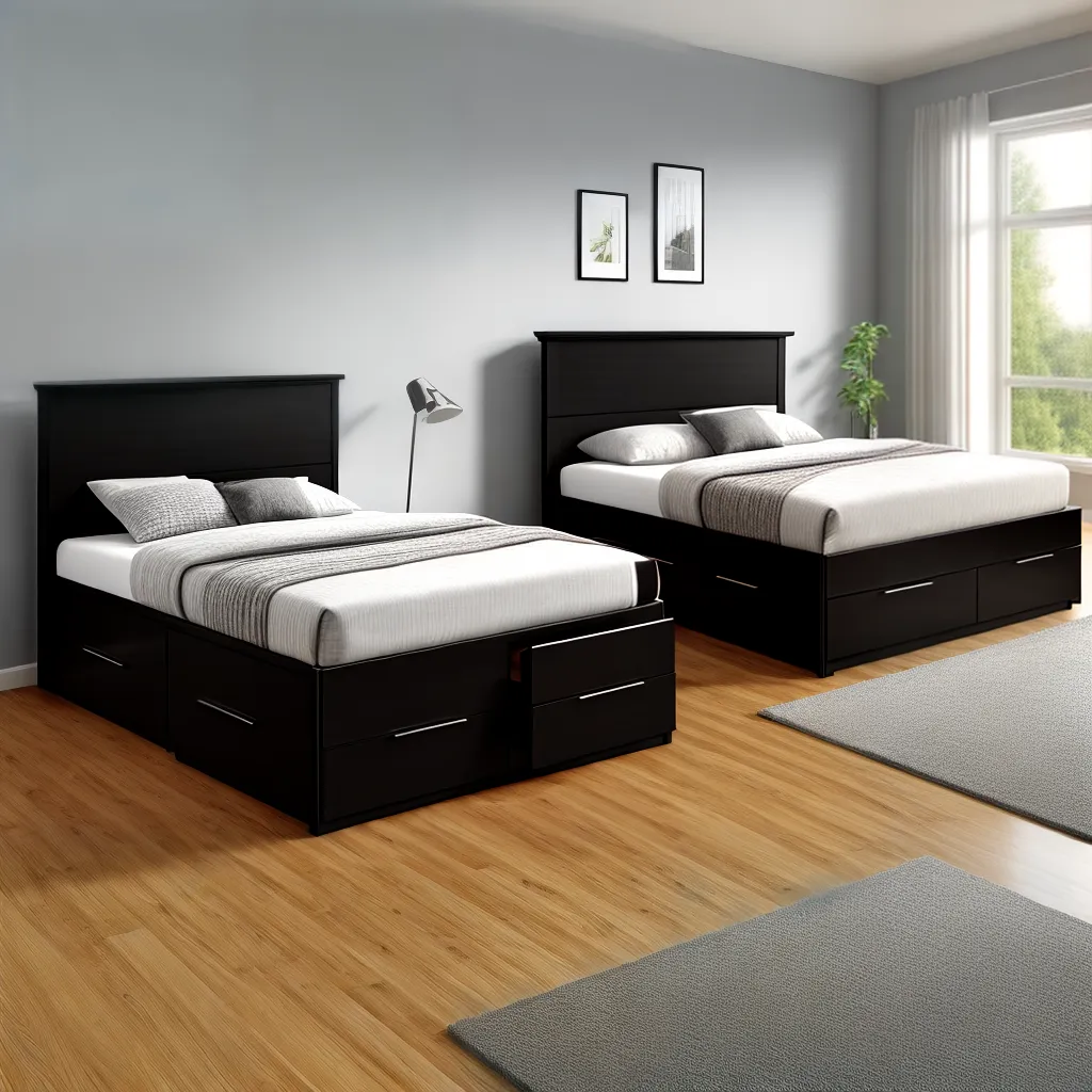 cama madeira gavetas acabamentos