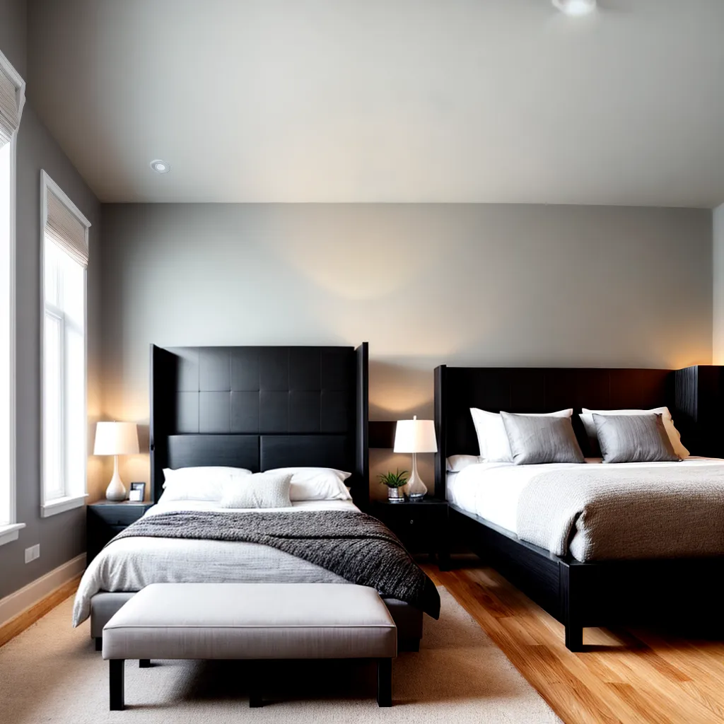 quarto cama iluminada acolhedor
