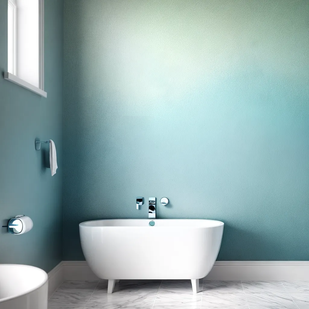 parede banheiro pintura azul glossy