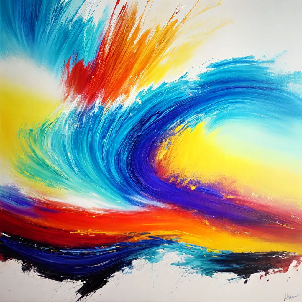 pintura abstrata vibrante cores energia