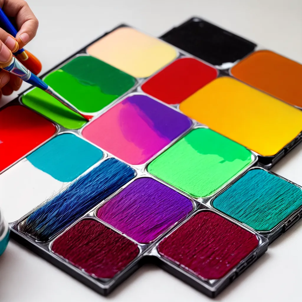 paleta tintas pincel arte