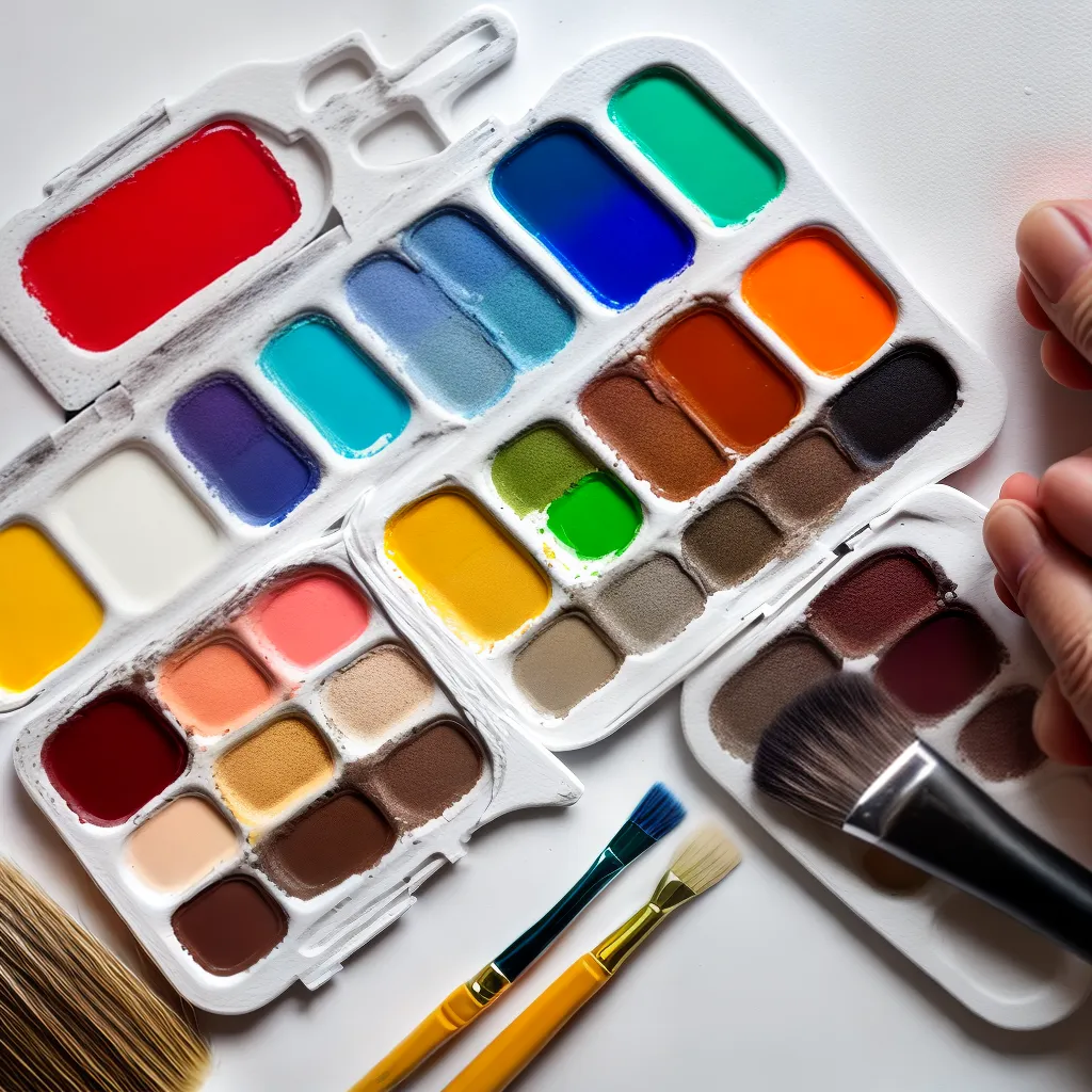 paleta tintas pincel gesso pintura