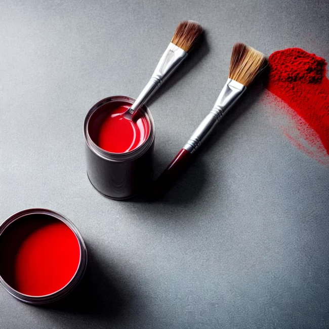 tinta alvenaria pincel vermelho