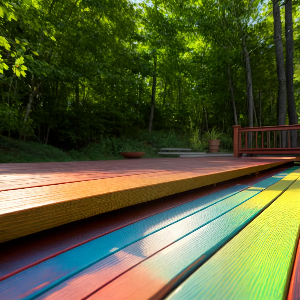 deck madeira pintado jardim