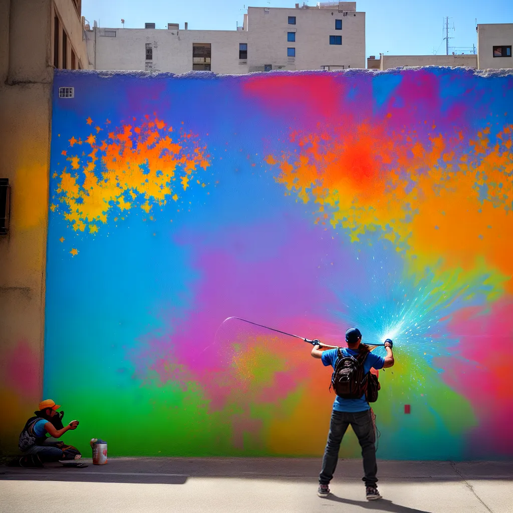 arte urbana artista mural colorido