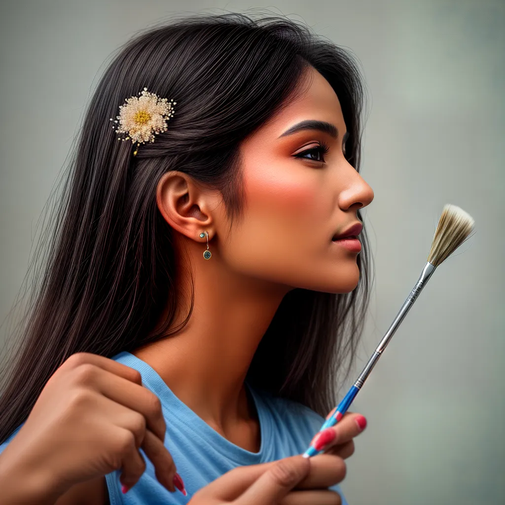 pincel arte detalhes retrato
