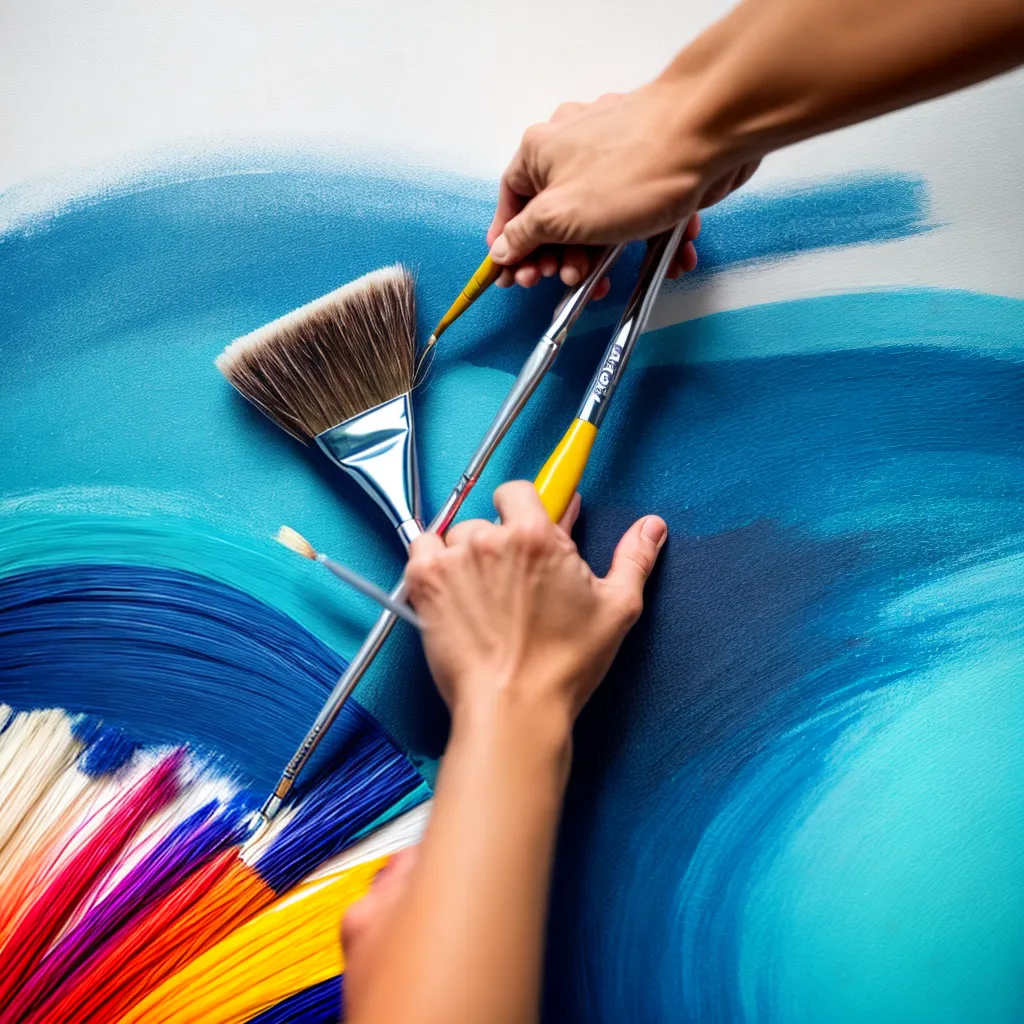 pincel artistico mural cores vibrantes