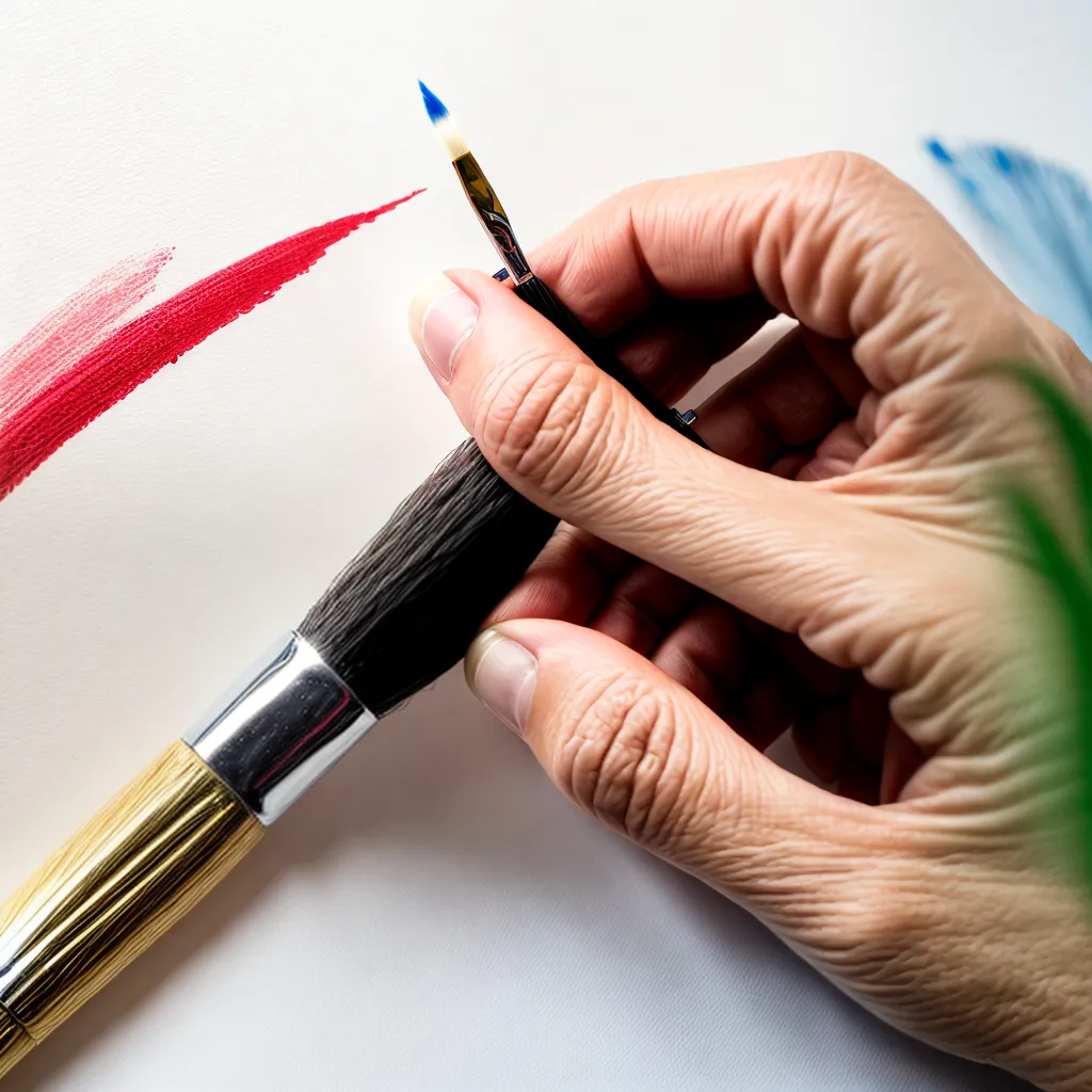 mao artista pincel pintura detalhe