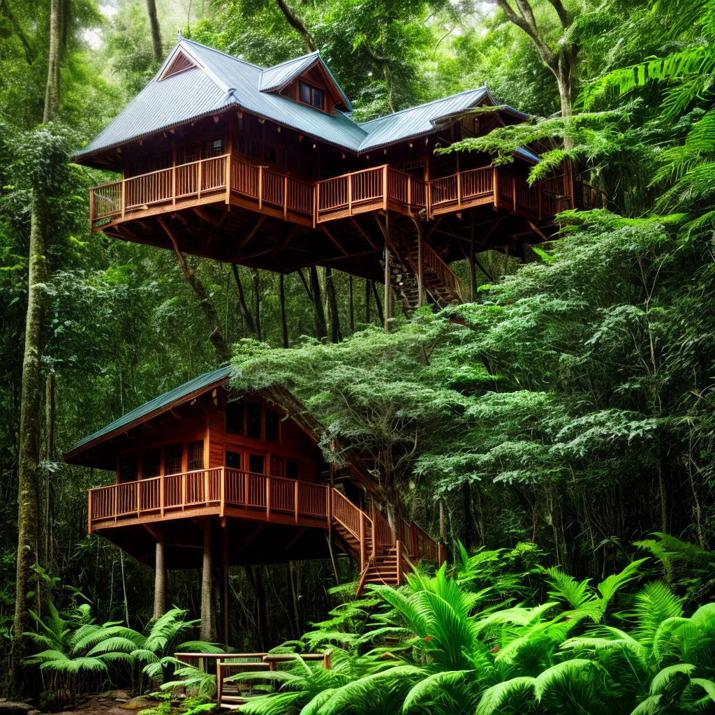 casa na arvore floresta tropical