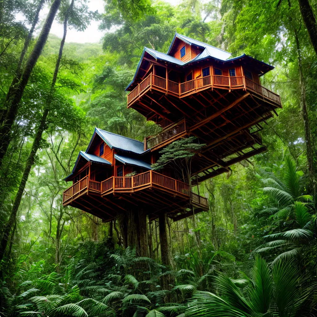 casa na arvore tropical natureza