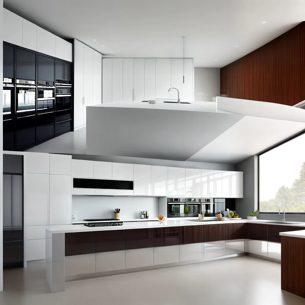 cozinha moderna armarios brancos ilha