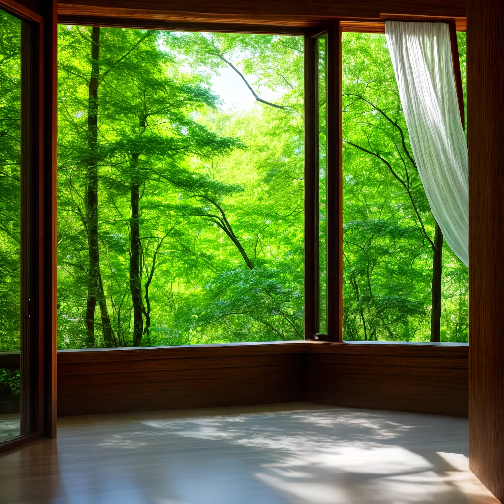 sala meditacao natureza luz plantas