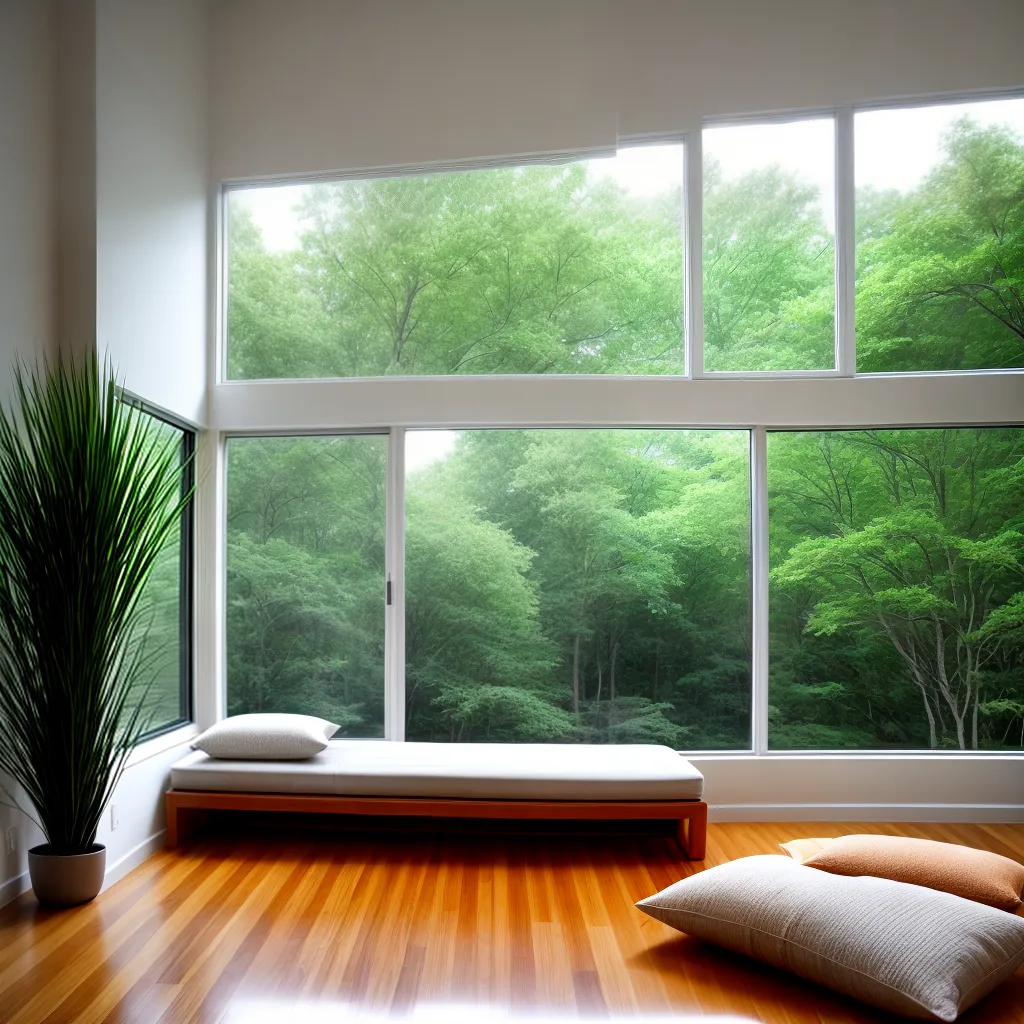 sala meditacao minimalista luz natural