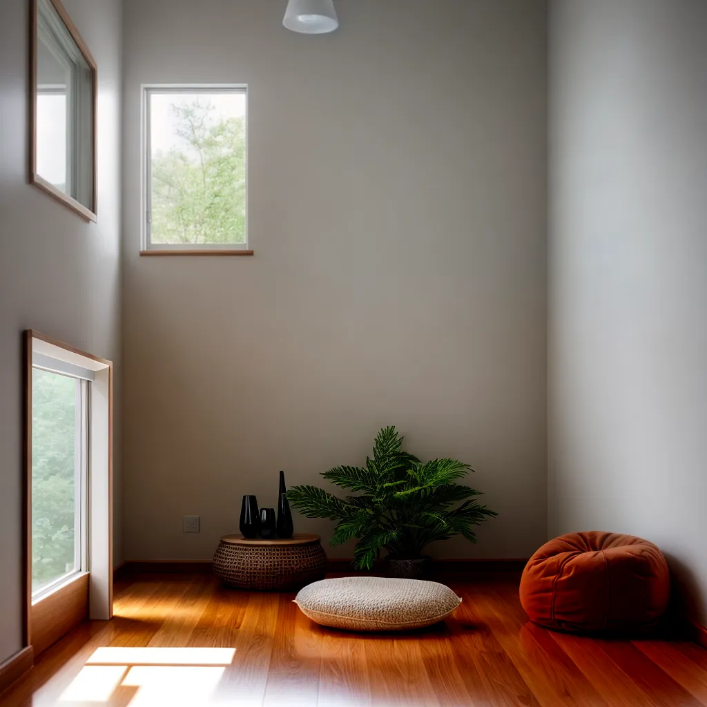 sala meditacao luz ambiente serenidade