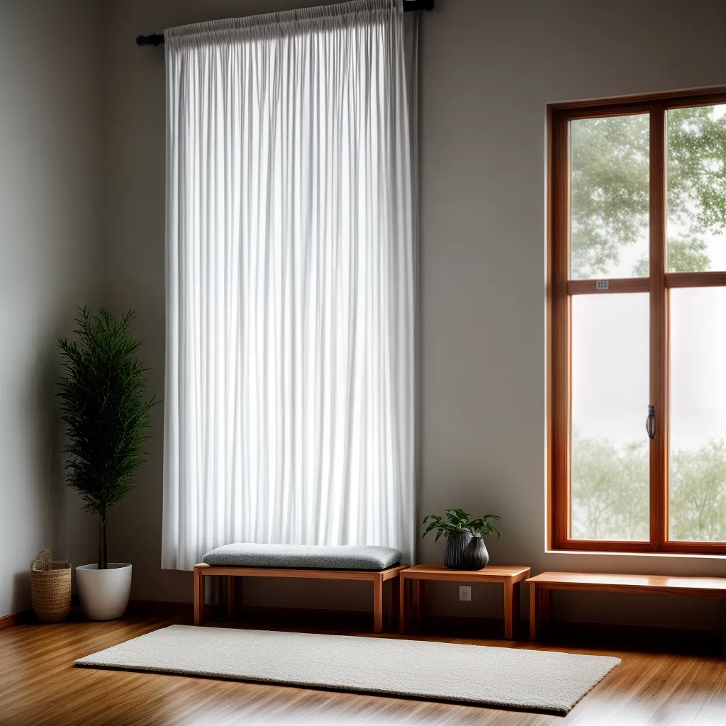 sala meditacao minimalista ambiente sereno