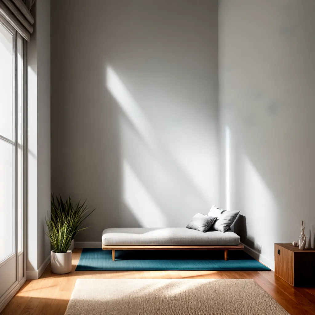 sala meditacao minimalista serenidade