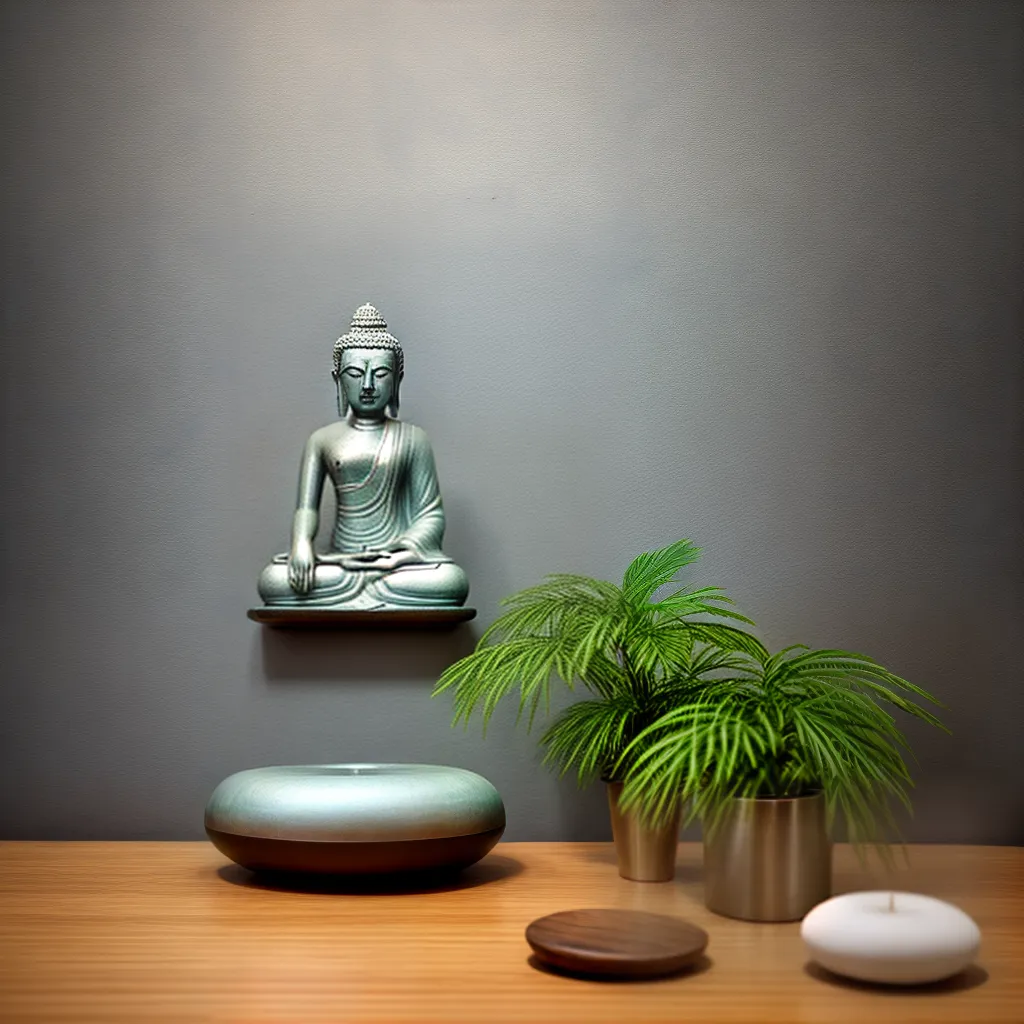 buda estatua sala meditacao serenidade