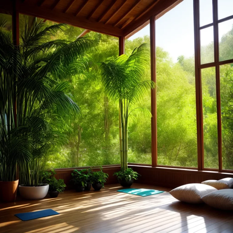 Uso de elementos naturais para uma decoração equilibrada de salas de yoga