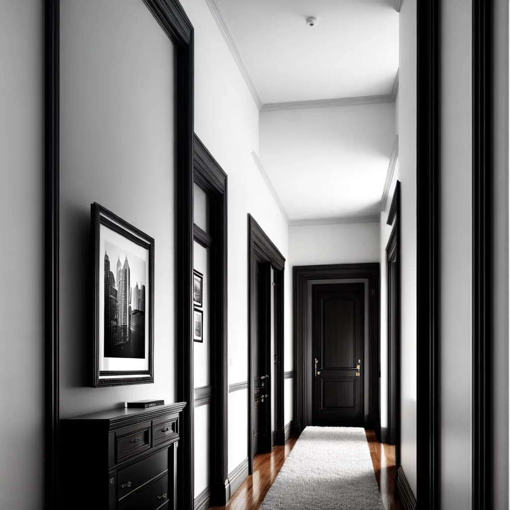 corredor fotos preto branco elegante