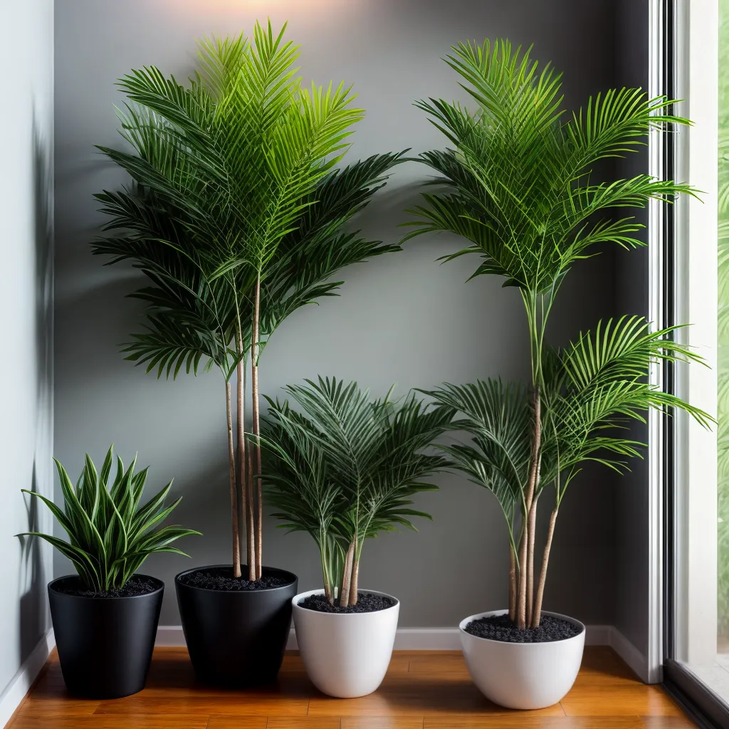 corredor iluminado plantas vasos