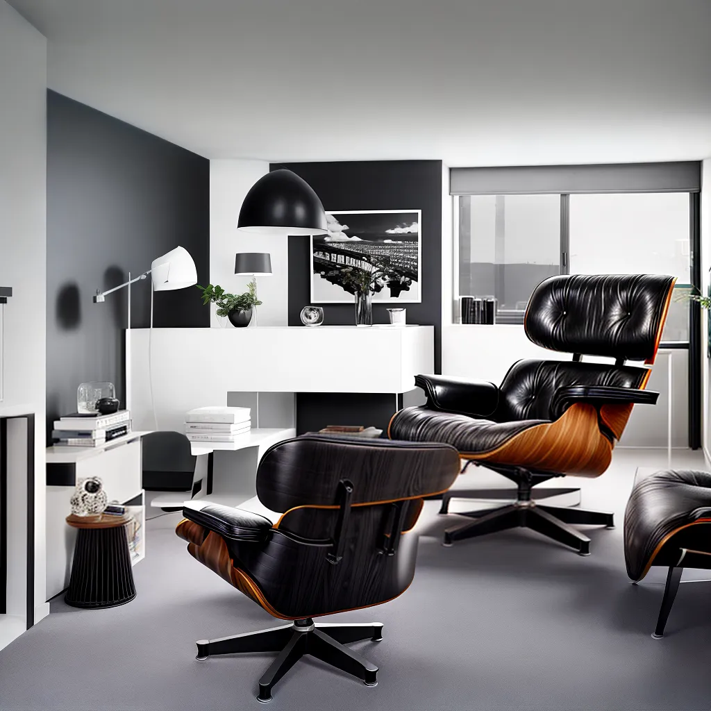 cadeira eames preto branco sofisticacao