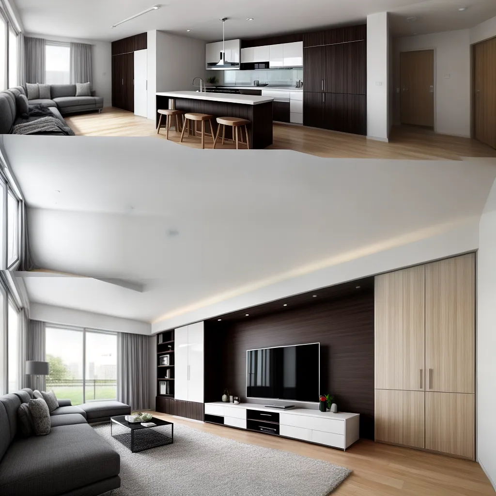 sala moderna flexivel minimalista