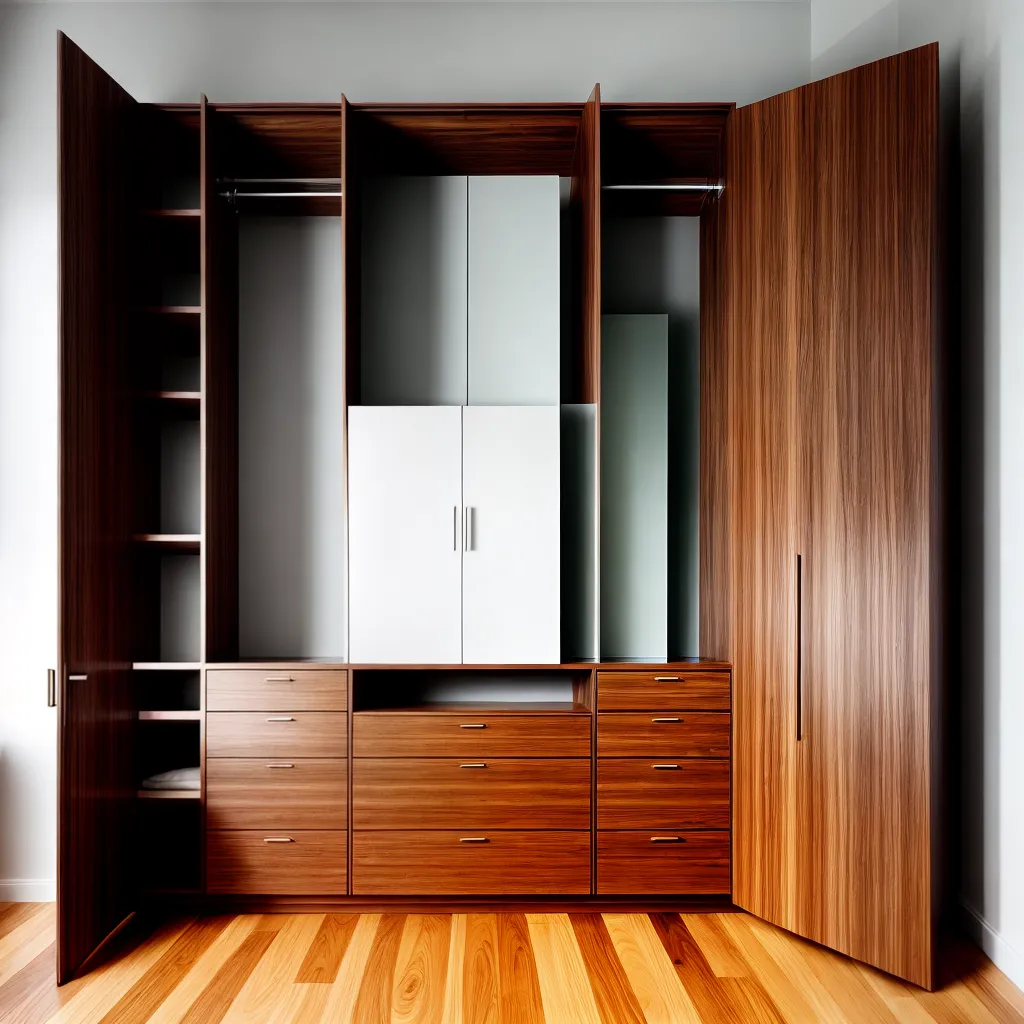 closet organizado madeira elegante