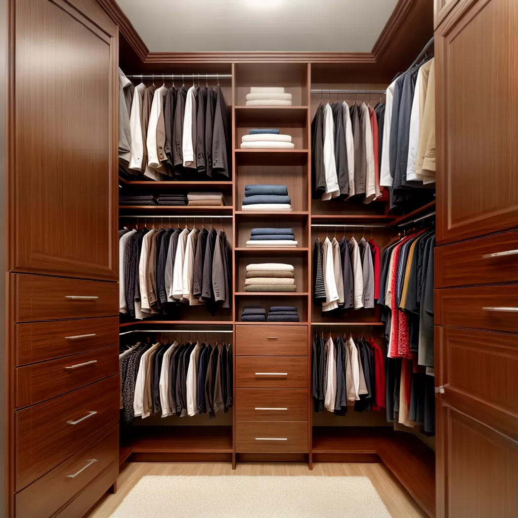 closet organizado madeira elegante 1