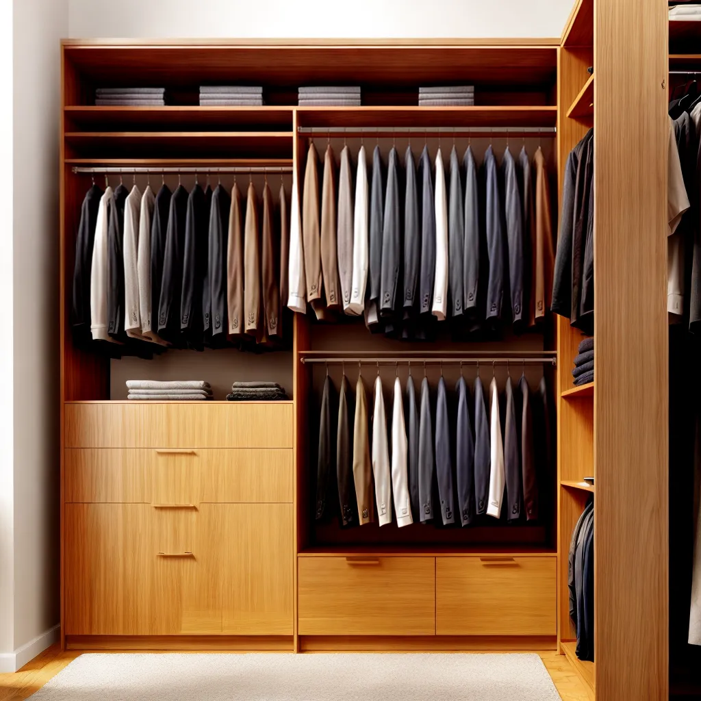 closet organizado madeira