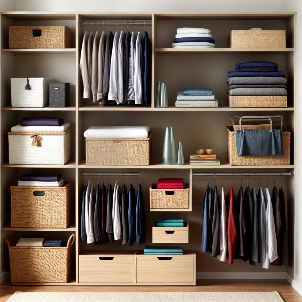 closet organizado prateleiras roupas 1