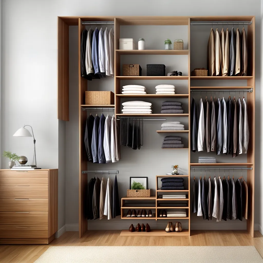 closet organizado roupas sapatos luzes