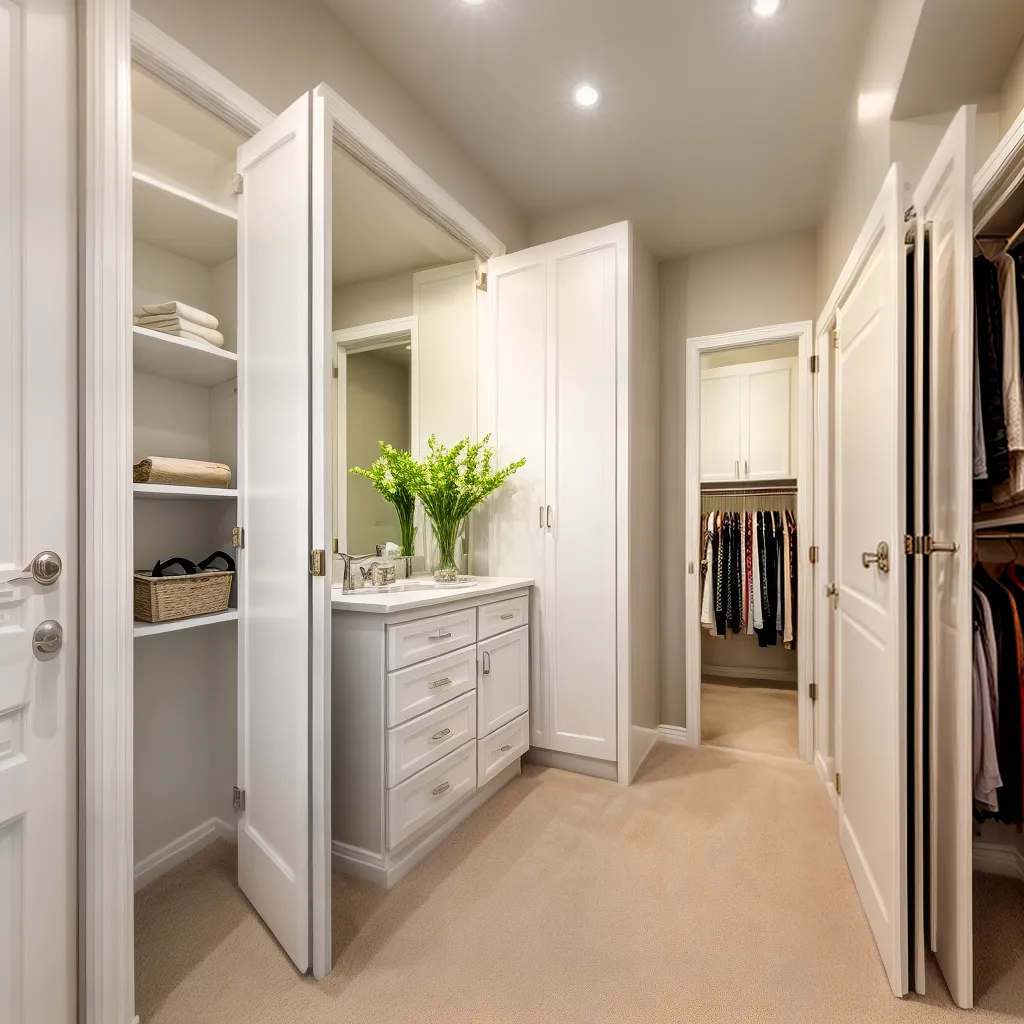 closet espacoso espelho elegante
