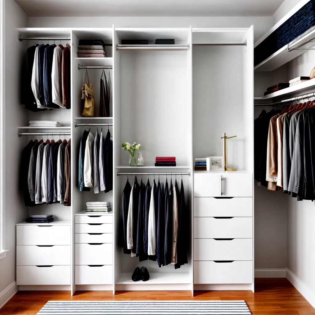 closet organizado luxuoso iluminacao