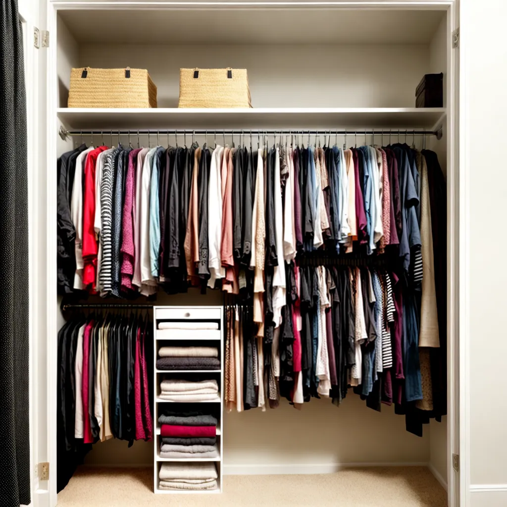 closet organizado colorido