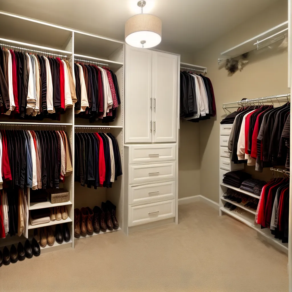 closet organizado luzes elegante assentos