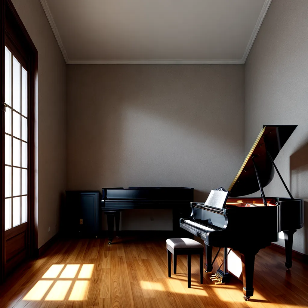 sala vazia piano madeira instrumentos