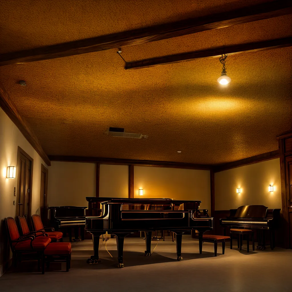 sala vazia piano instrumentos luz
