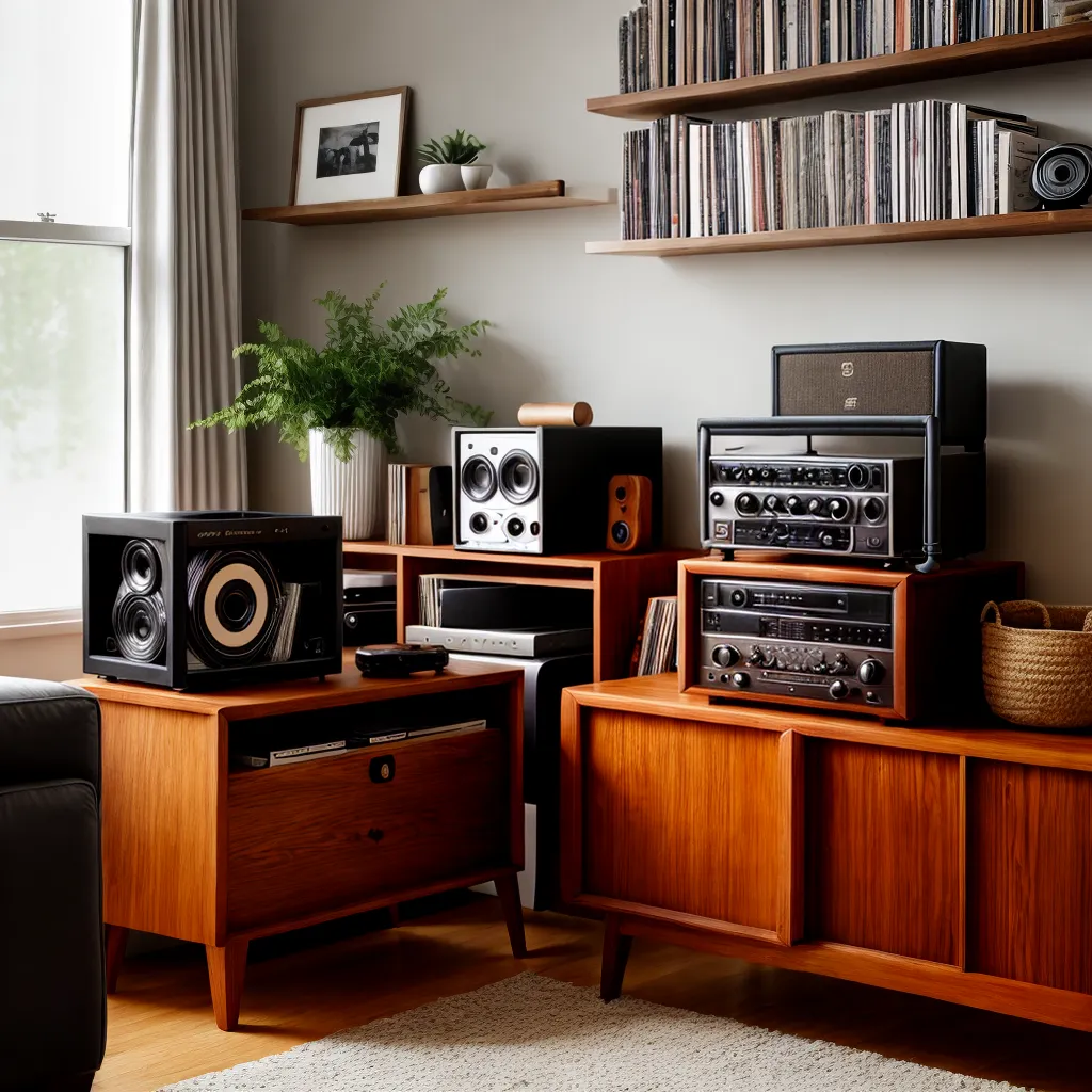 sala musica vintage toca discos vinil 1