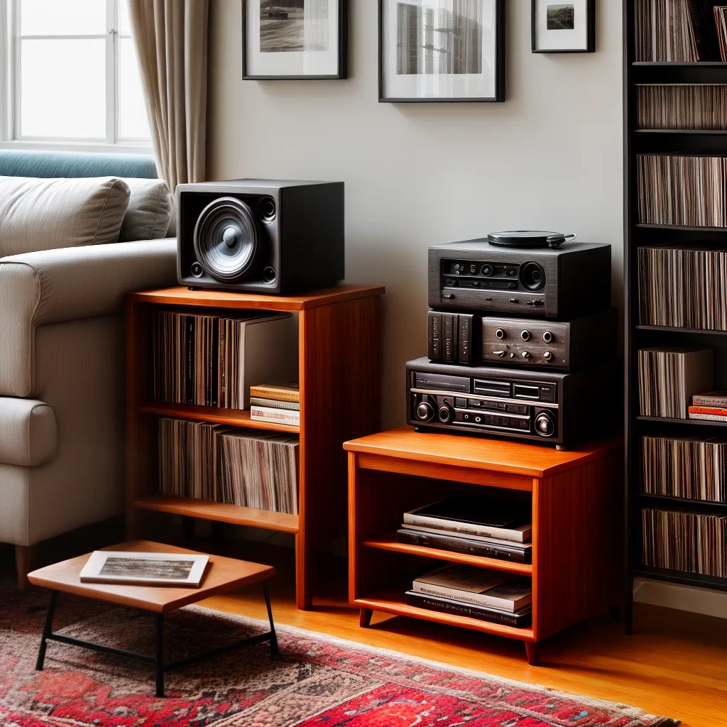 sala estar vintage toca discos vinil 1