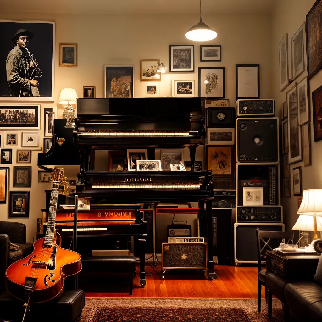 sala vintage jazz rock instrumentos