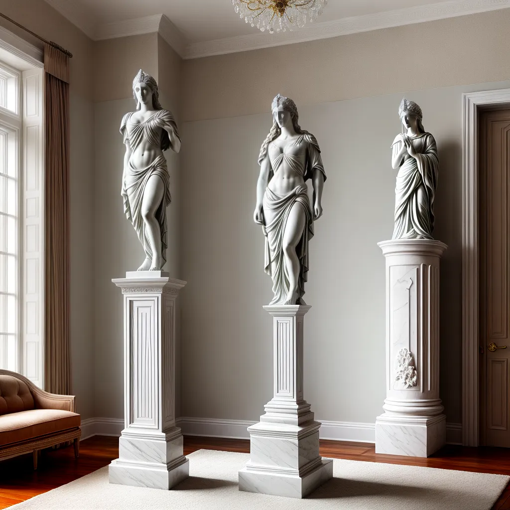 sala estar deusa grega escultura