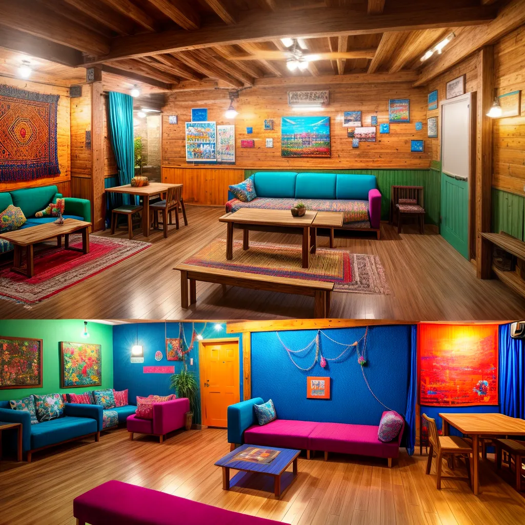 area comum hostel tapecarias acolhedora