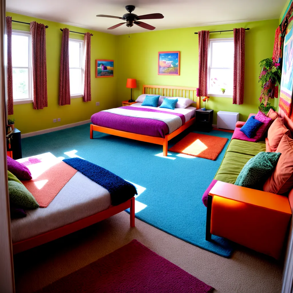 hostel quarto acolhedor colorido