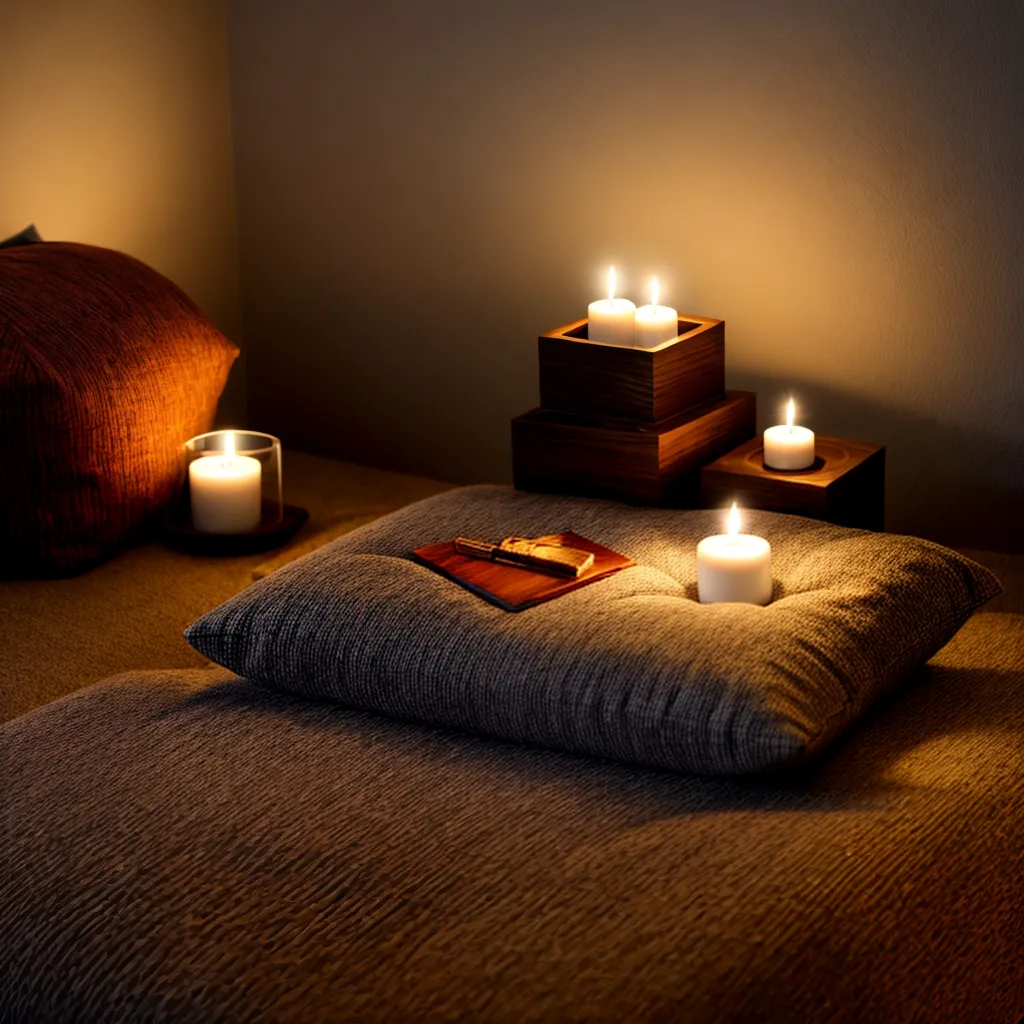 sala meditacao serenidade cores acolhedoras