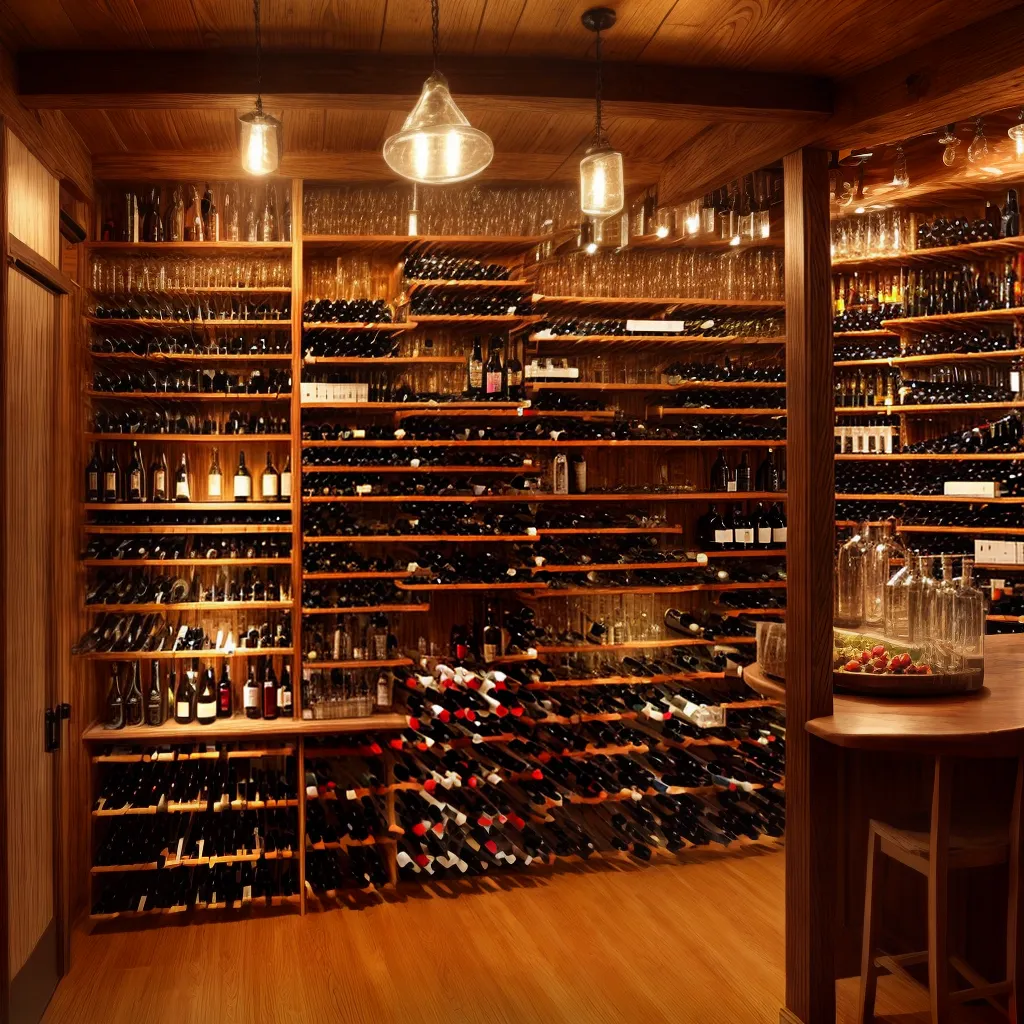 adega rustica vinhos luzes acolhedora