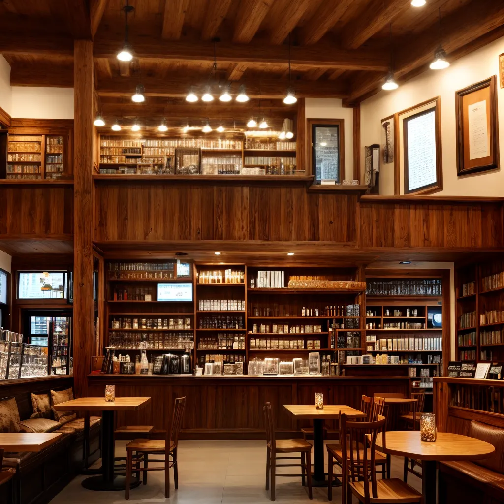 cafe acoledor madeira luzes